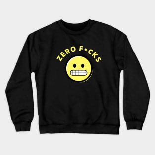 ZERO F*CKS - Yellow and black emoticon Crewneck Sweatshirt